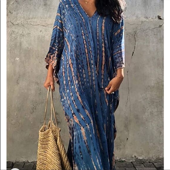 NEW Tribal Pattern Kaftan Dress - Picture 3 of 6